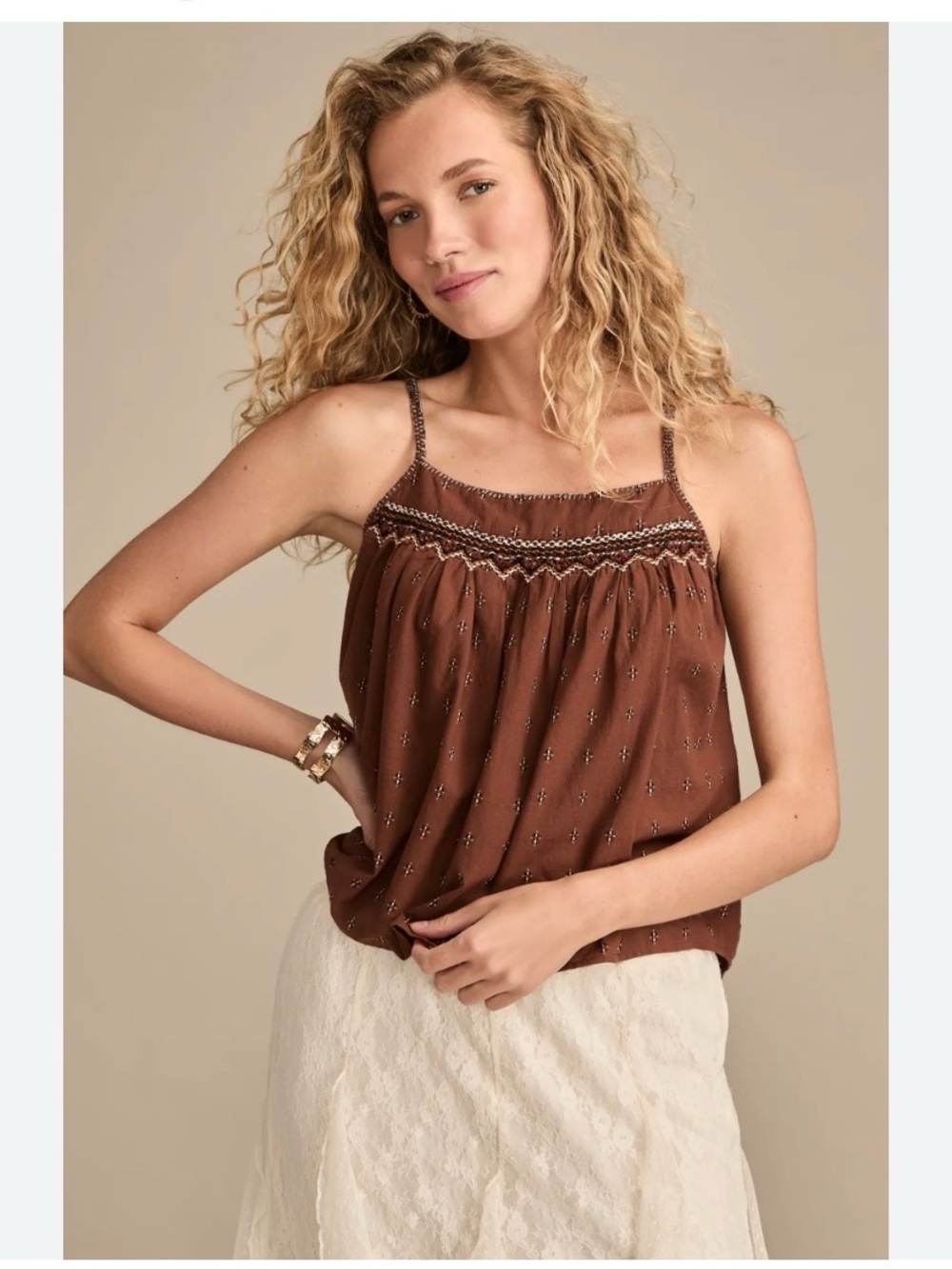 Lucky Brand Embroidered Top